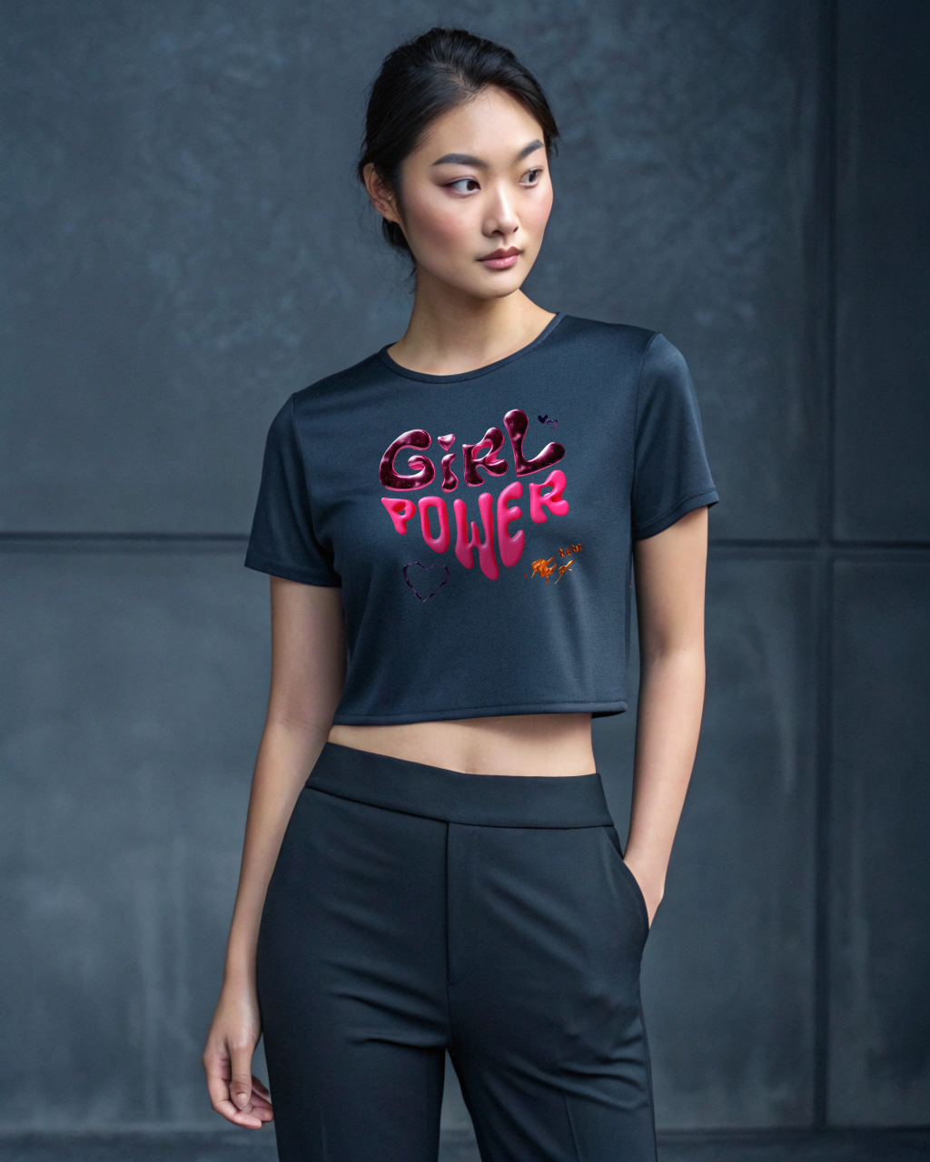 GIRL POWER Crop Statement Tee