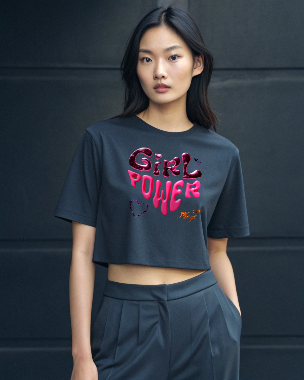 GIRL POWER Crop Statement Tee