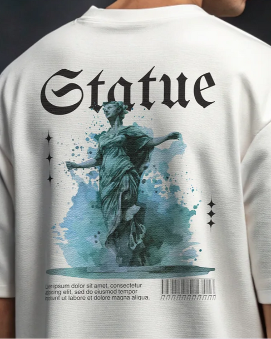 "Statue" Korean Typography Oversized Tee – HARJAS Edition