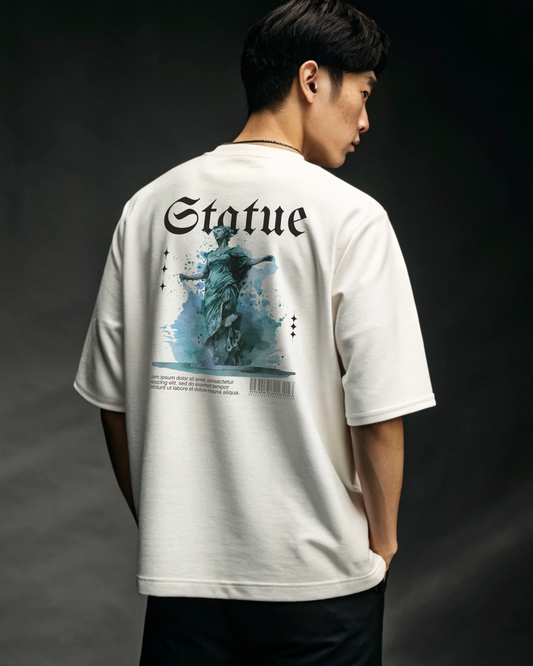 "Statue" Korean Typography Oversized Tee – HARJAS Edition