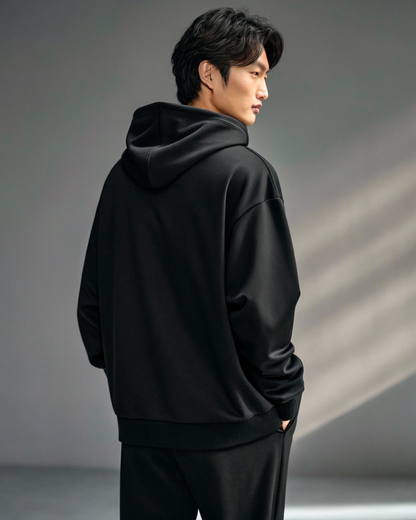 “Self-Discovery” Minimal Streetwear Hoodie – Black Edition