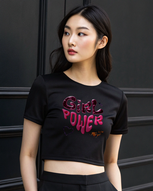 GIRL POWER Crop Statement Tee