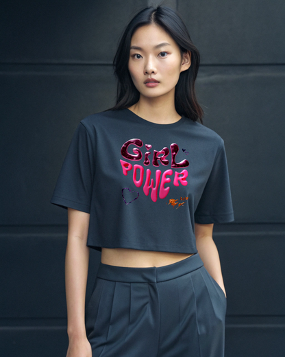 GIRL POWER Crop Statement Tee