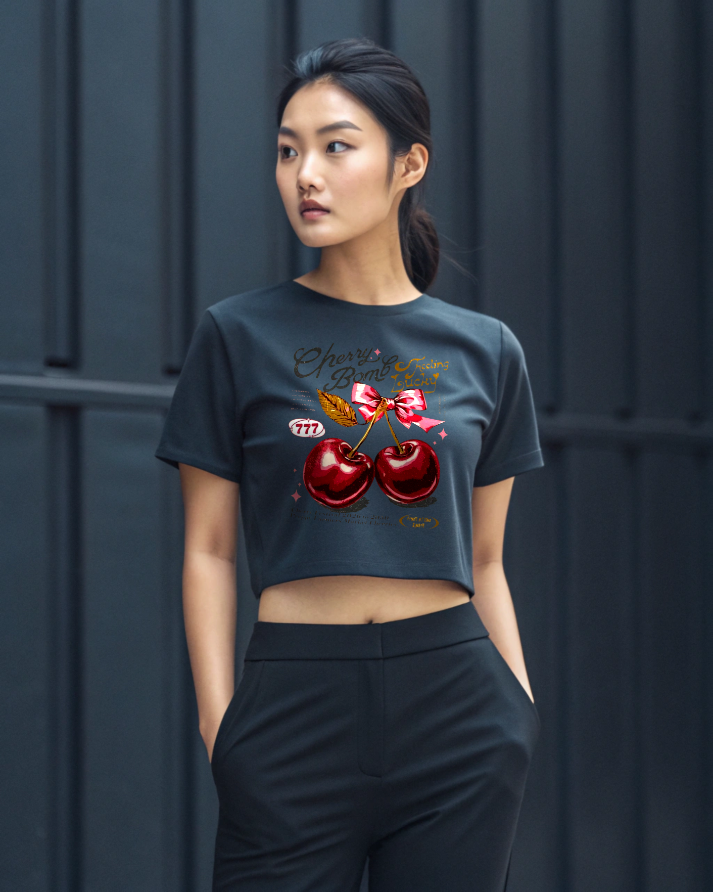 Cherry Bomb Lucky Crop Tee