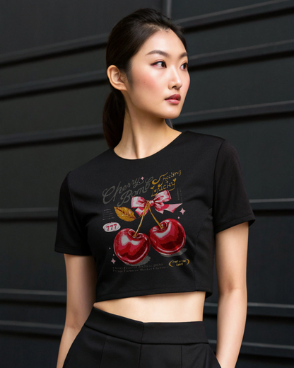 Cherry Bomb Lucky Crop Tee