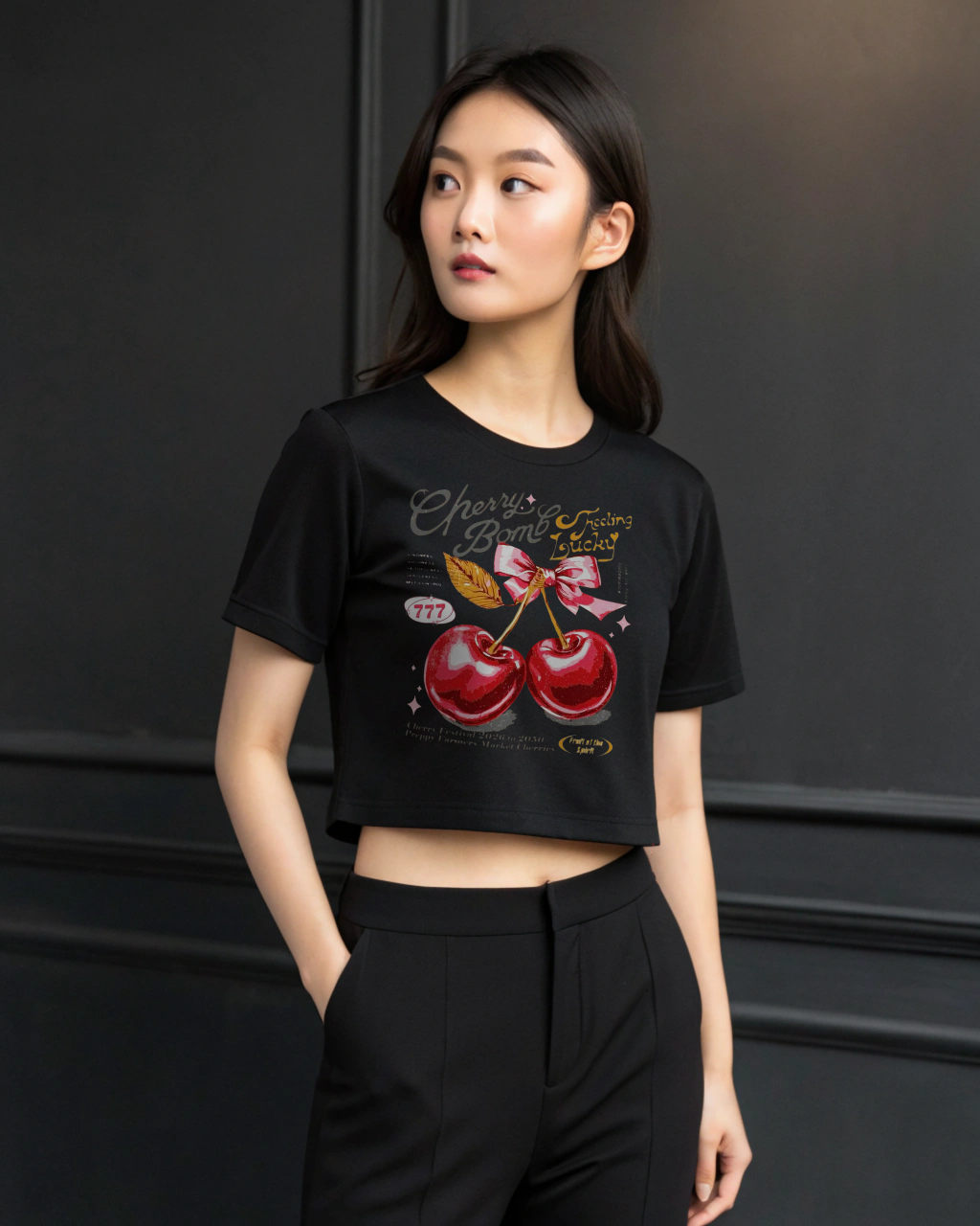 Cherry Bomb Lucky Crop Tee