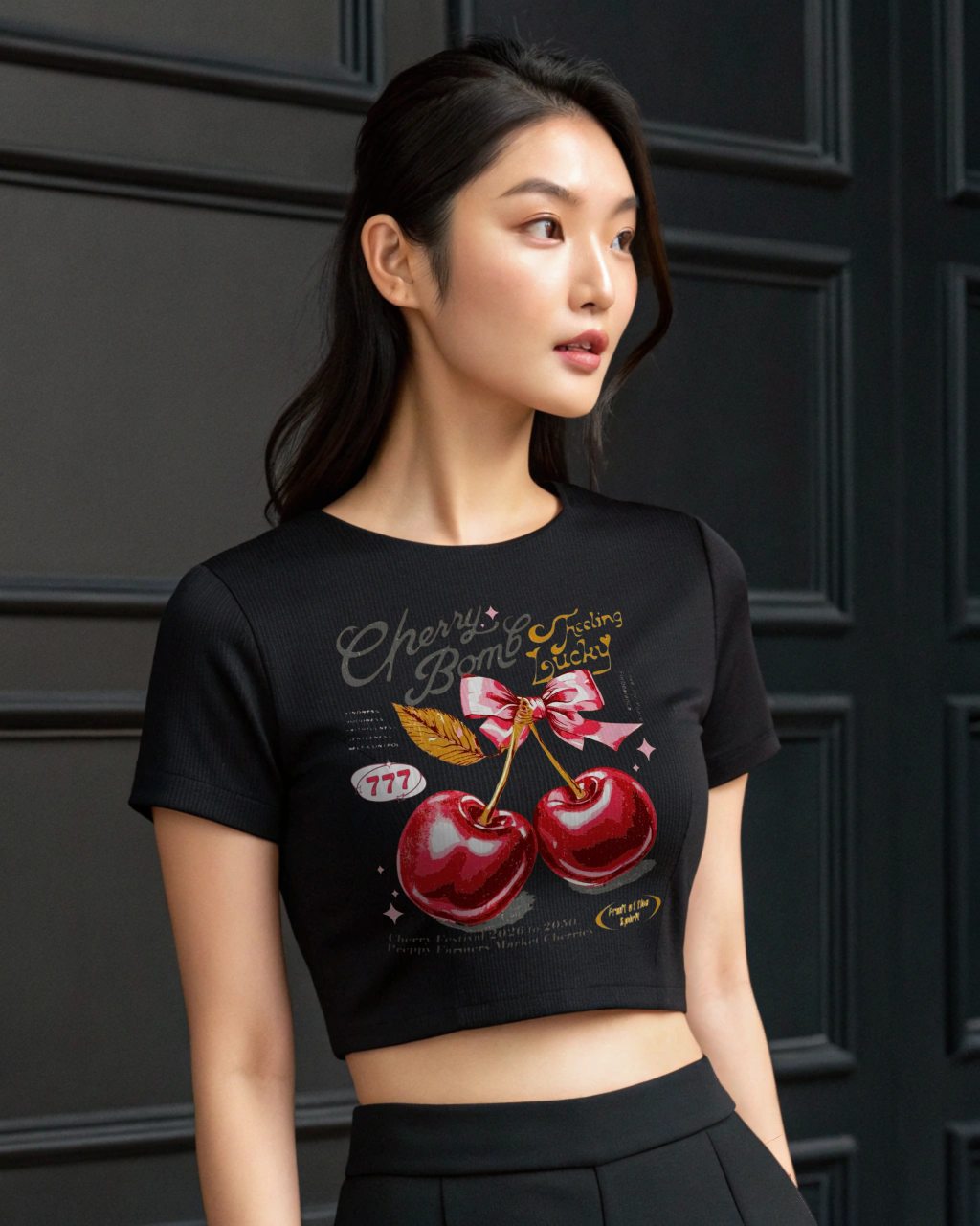 Cherry Bomb Lucky Crop Tee