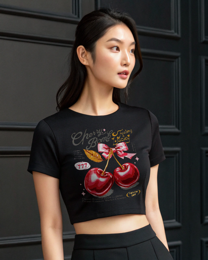 Cherry Bomb Lucky Crop Tee