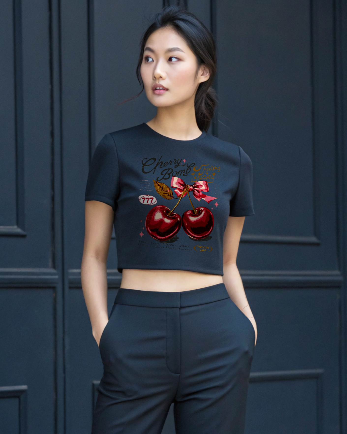 Cherry Bomb Lucky Crop Tee