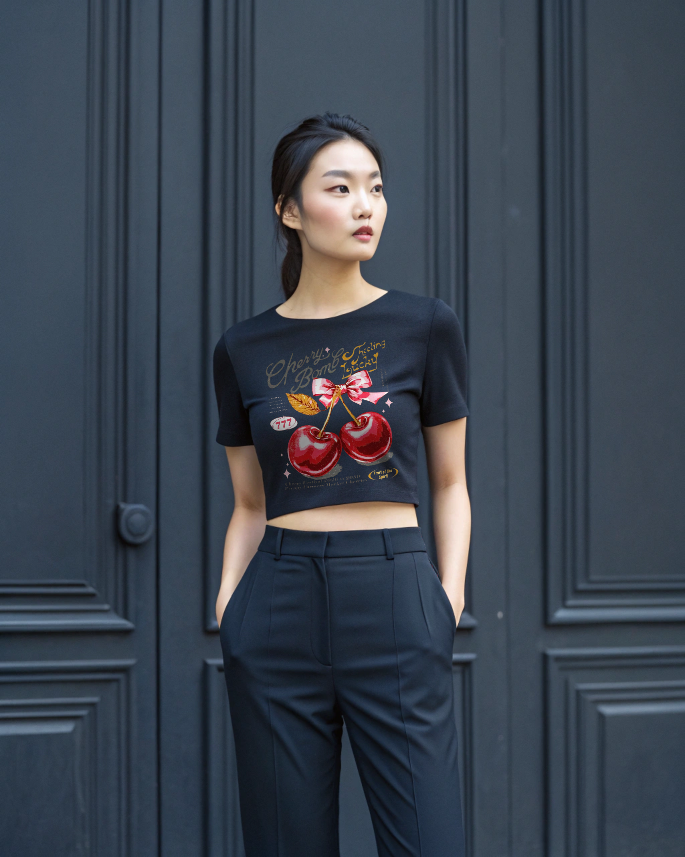 Cherry Bomb Lucky Crop Tee