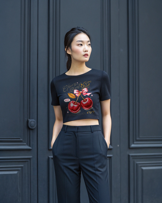 Cherry Bomb Lucky Crop Tee